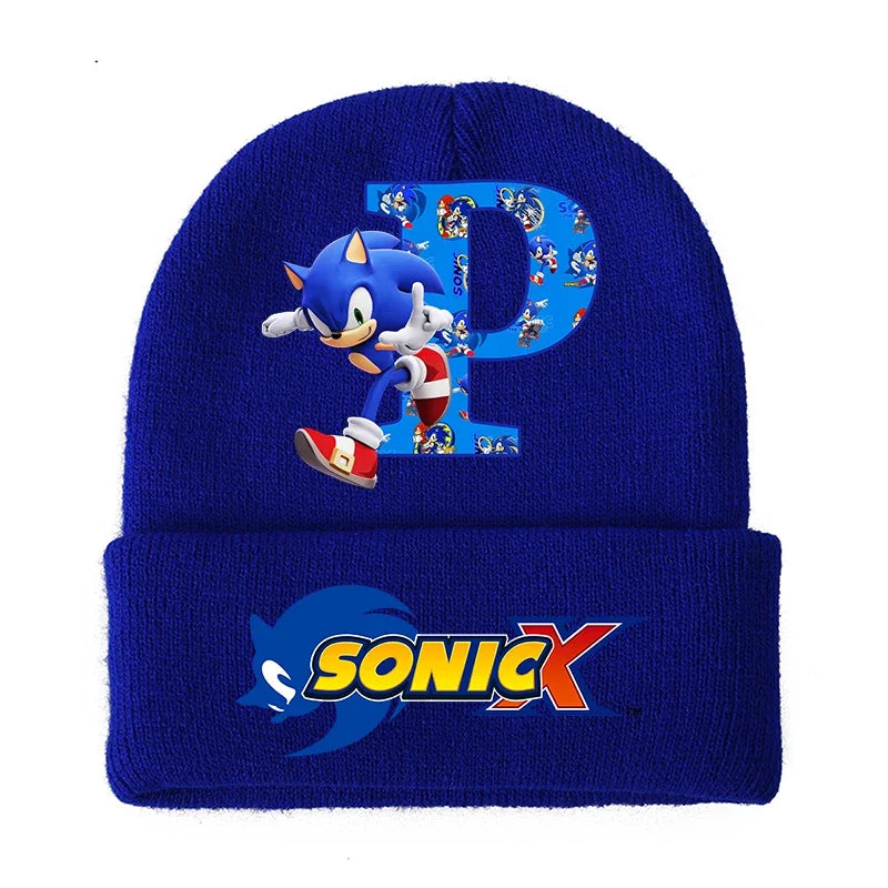 Sonic Cartoon Kids Knitted Hat – Cotton Winter Woolen Cap for Boys & Girls, Cute Anime Headgear Gift