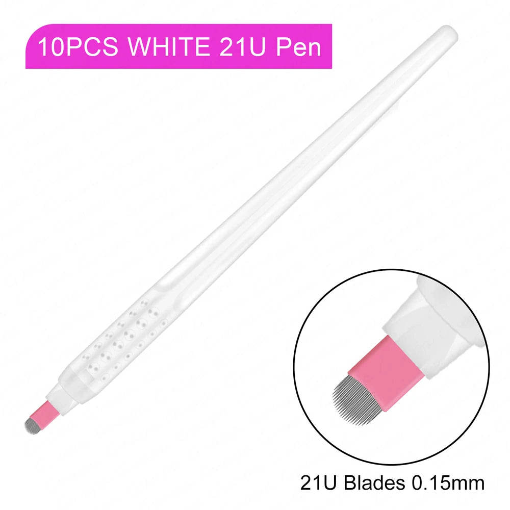 10PCS Microblading Disposable Pens — U18 0.18mm Microblade Tools for Eyebrow Permanent Makeup