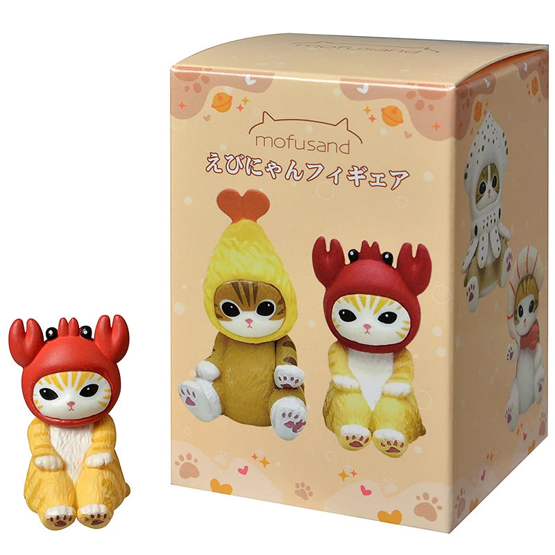 Mofusand Shark Cat Mini Figures - Cute Blind Box Animal Anime Ornaments for Kids and Collectible Gifts