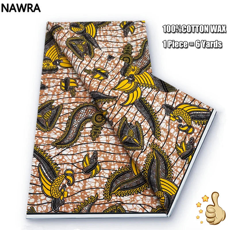 100% Cotton African Wax Print Fabric - High Quality Original Real Wax Ankara Batik Pagne Nigeria Style Sewing Fabric