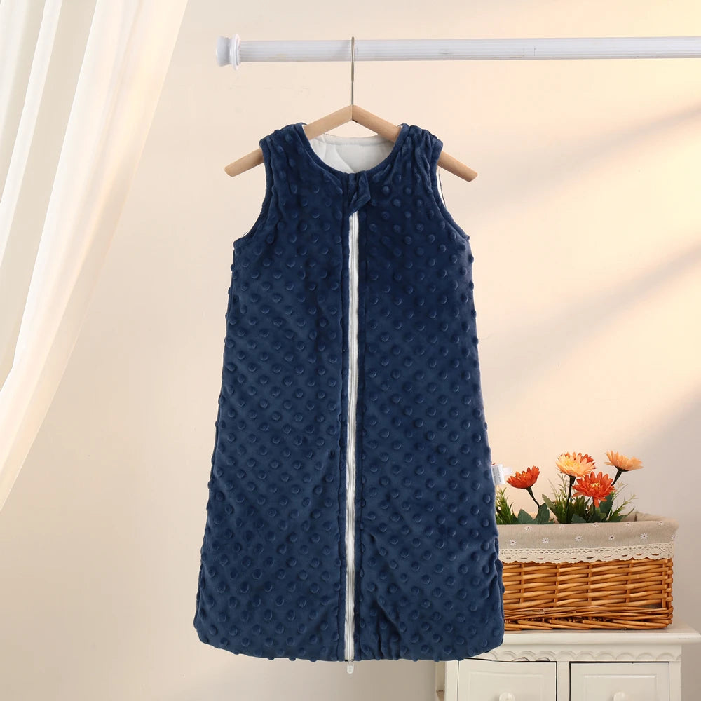 Baby Sleeping Bag - Warm Velvet Sleeveless Newborn Sleep Sack for Autumn & Winter Anti-Kick Comfort