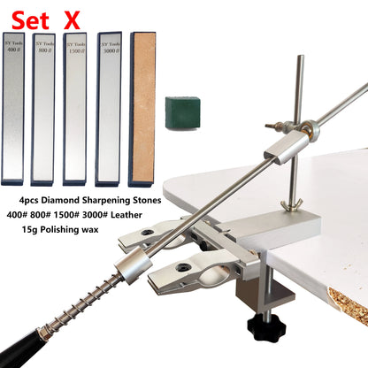 S09 Professional Fixed Angle Knife Sharpener – Apex Knife Sharpening System with Diamond Stones Set for Kitchen Tools