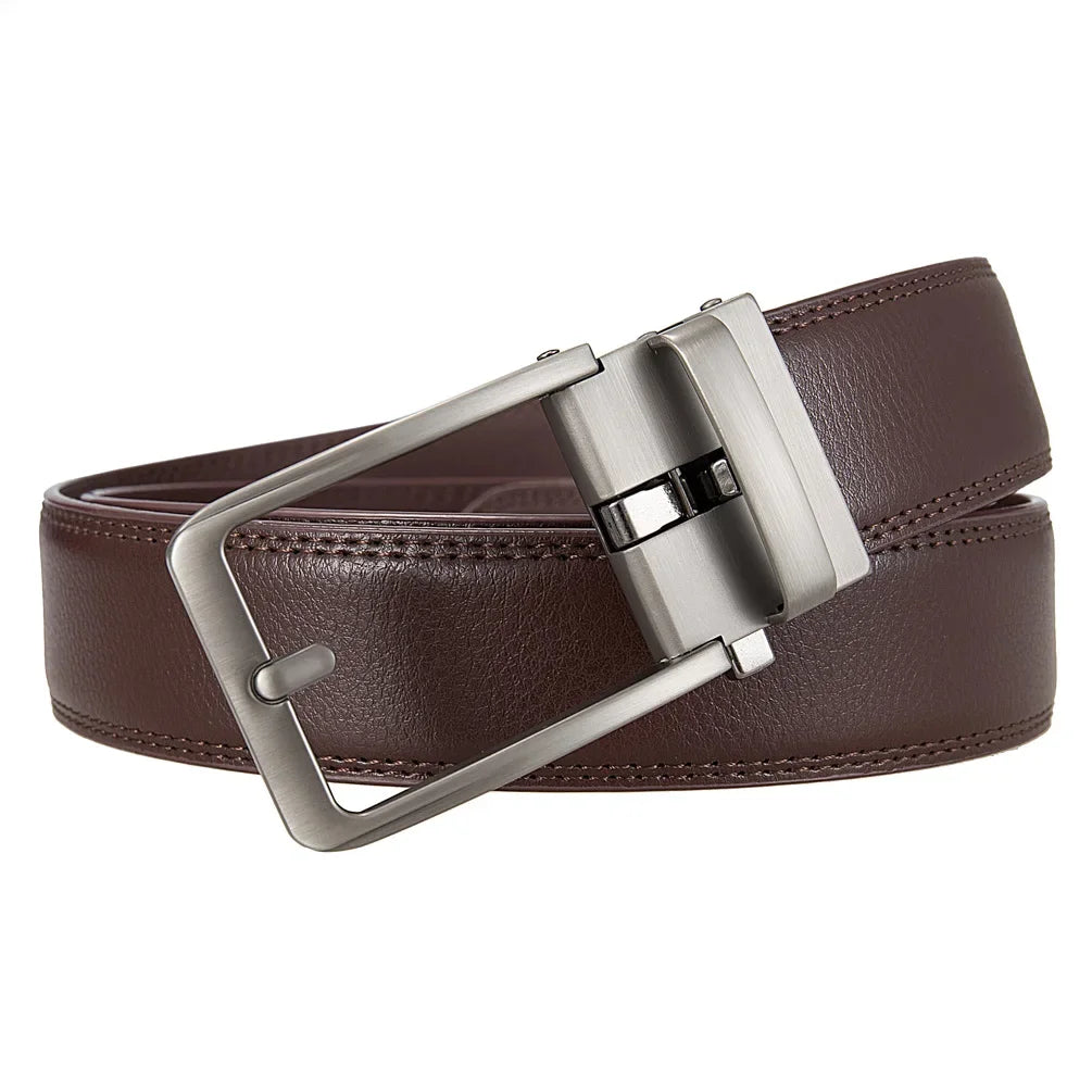 Click Belts for Men — Luxury Designer Genuine Leather Belt with Automatic Buckle, High-Quality Fashion Waist Strap