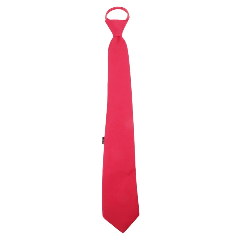 Pre-Tied Men’s Skinny Zipper Tie – 5cm Slim Necktie in Red, Black & Blue for Parties & Events