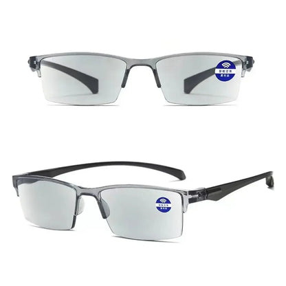 Smart Automatic Zoom Reading Glasses – Autofocus Anti-Blue Ray Half-Rim Eyewear for Near & Far Vision