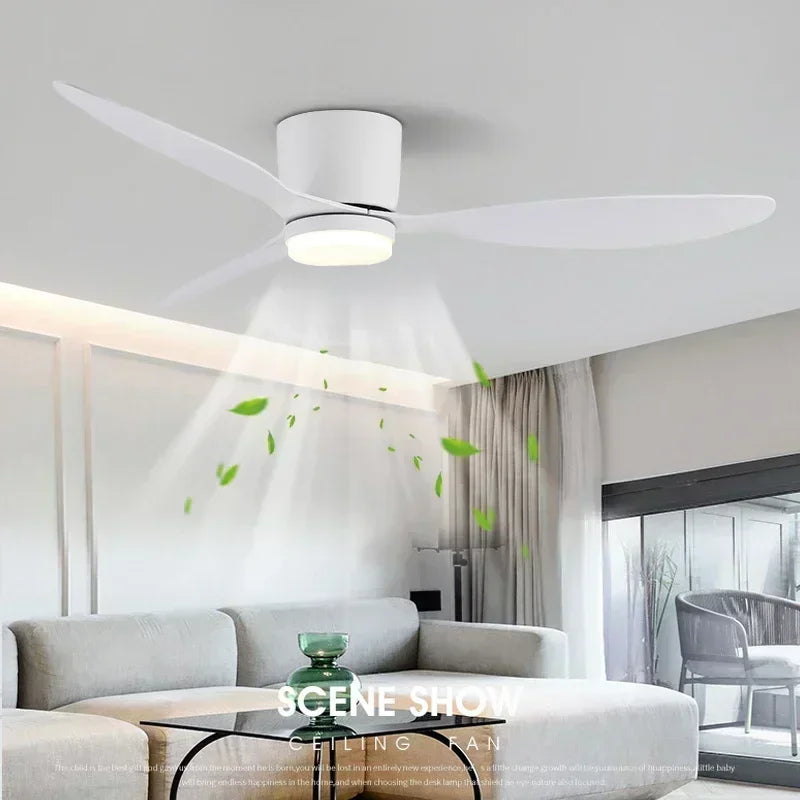 LED Ceiling Mounted Fan Light - Nordic Style Decorative Ceiling Fan for Living Room, Restaurant, and Minimalist Household Use