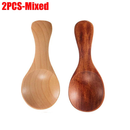 1–10PCS Mini Natural Wooden Spoons – Small Scoop for Tea, Honey, Coffee, Salt, Sugar & Kitchen Cooking Tools