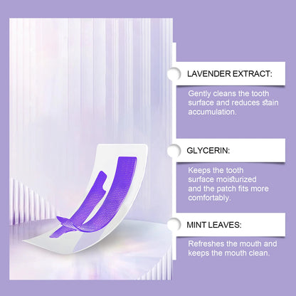 Purple Teeth Whitening Strips - Stain Removing Oral Care Strips for a Brighter Smile