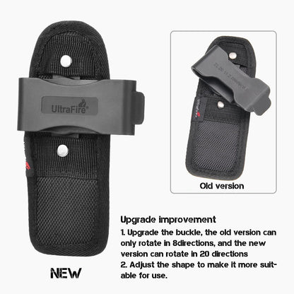 UltraFire T1 Pro Tactical Flashlight – 1200LM Powerful Rechargeable Police Flashlight with Holster for Outdoor Use
