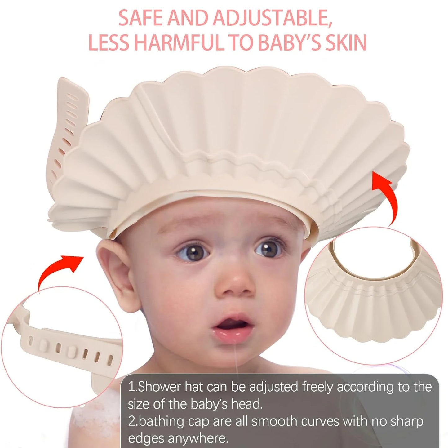 Baby Shower Soft Shampoo Cap – Adjustable Kids Bathing Hat with Ear Protection, Waterproof Head Cover for Safe Hair Washing