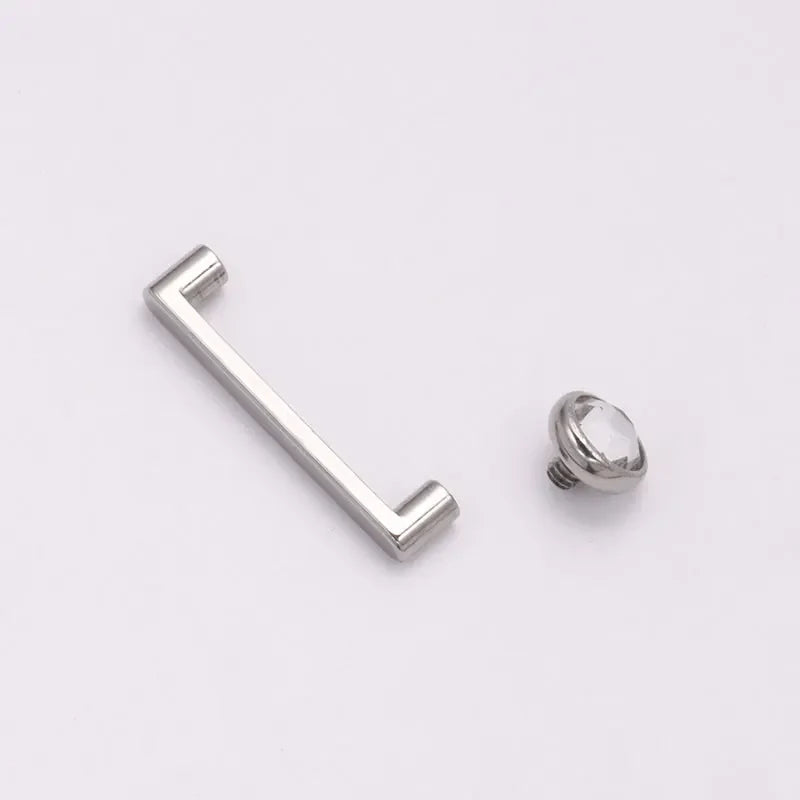 5pcs ASTM F136 Titanium Surface Barbells - 14G Implant Grade Internal Thread Dermal Skin Diver Piercing Jewelry