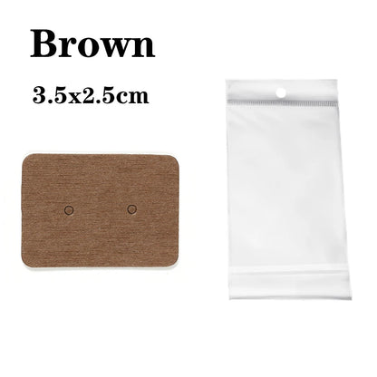 50 Sets Earring & Necklace Display Cards with Self-Seal Kraft Paper Bags – DIY Jewelry Packaging