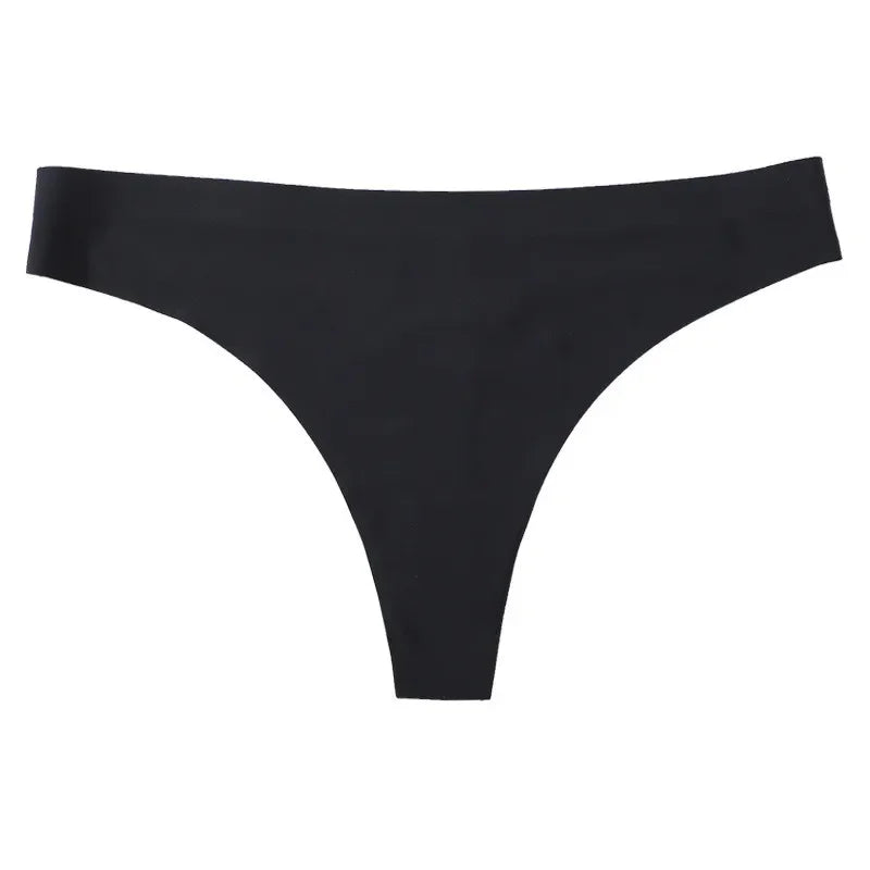 3PCS Ice Silk Seamless Thong Set for Women – Solid Low Rise Sexy G-String Sports Underwear, S-XL Sizes