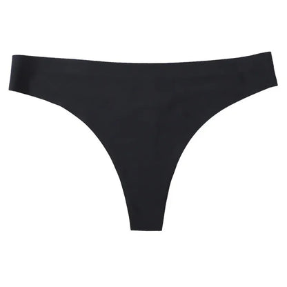 3PCS Ice Silk Seamless Thong Set for Women – Solid Low Rise Sexy G-String Sports Underwear, S-XL Sizes