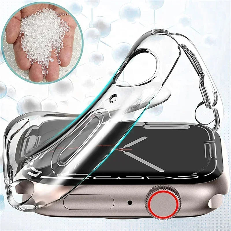 Soft TPU Full Case Screen Protector for Apple Watch Series 2-10 & SE/Ultra – 41mm-49mm iWatch Cover