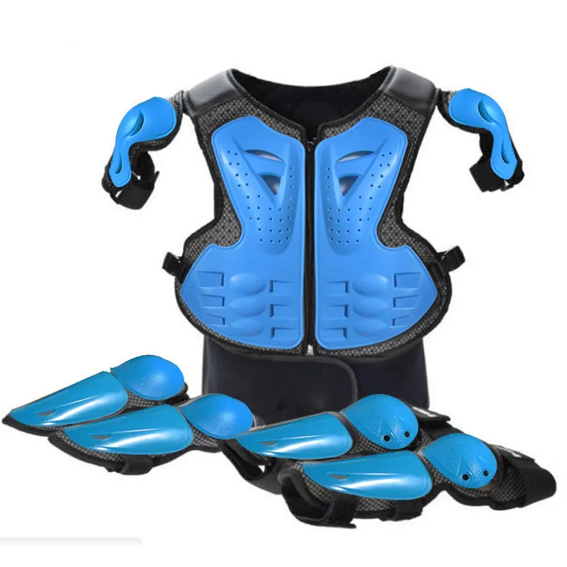 Kids Motocross Body Armor Vest – Chest, Spine & Knee Protection Gear for Boys & Girls (Height 0.85–1.7m)