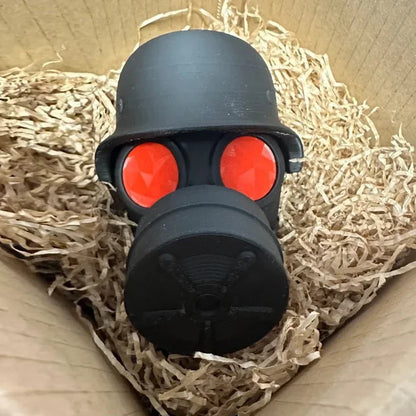 Steel Helmet Trailer Hitch Cover - Gas Mask Style Receiver Tube Protector for Rust Prevention