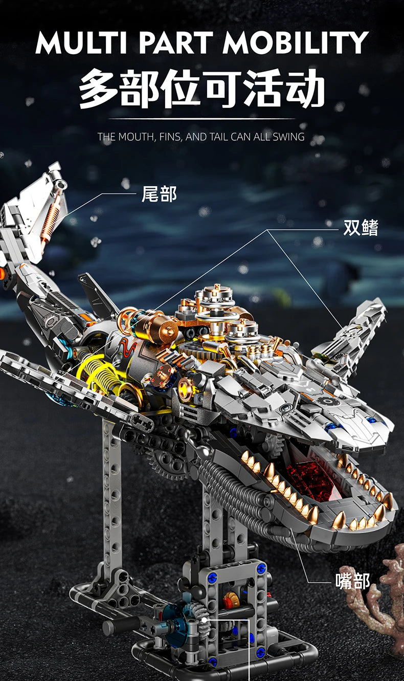1388+ PCS Mechanical Whale Building Blocks – STEM Sea Life Model with Lights for Kids & Children’s Gifts