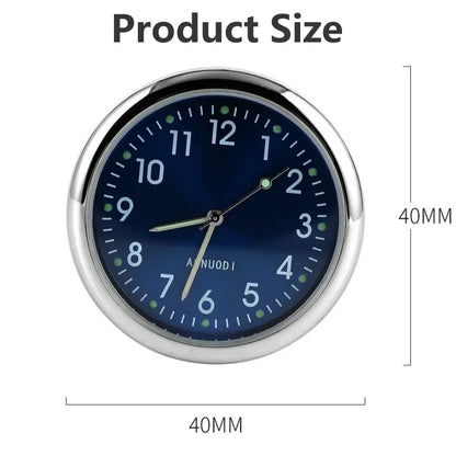 Luminous Car Clock - Mini Auto Stick-On Digital Watch for Cars, 40mm & 43mm Quartz Mechanic Ornament