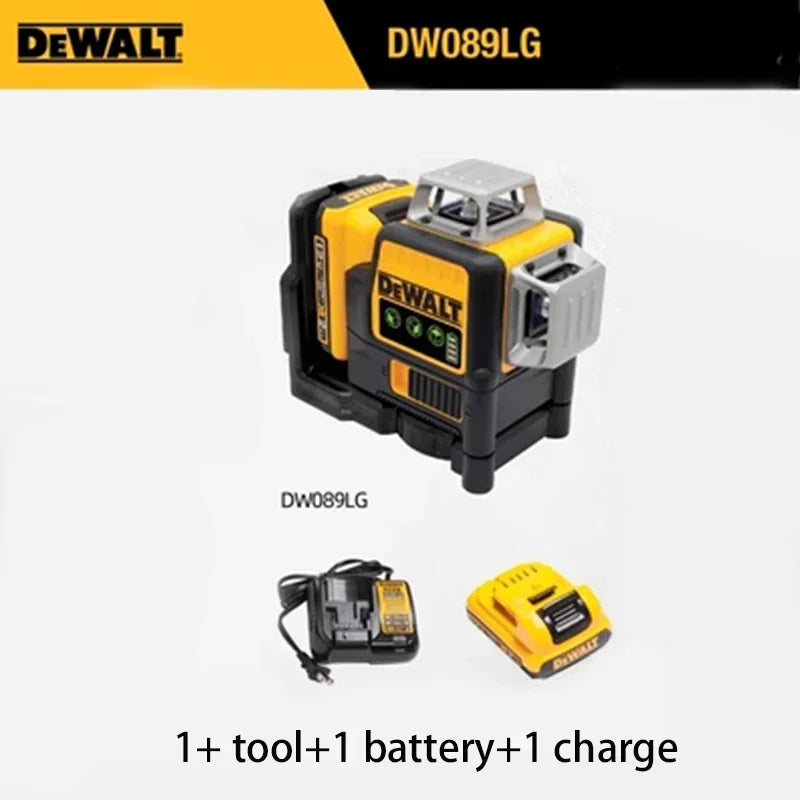 DeWalt 12V Lithium Battery 12-Line Laser Level – 3-Side 360° Automatic Leveling DW089LG