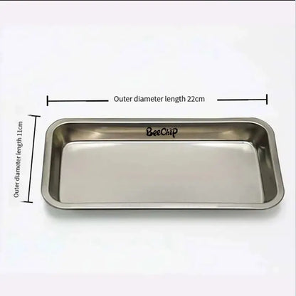 Stainless Steel Cosmetic & Tattoo Storage Tray – Dental, Nail Display, and Equipment Organizer