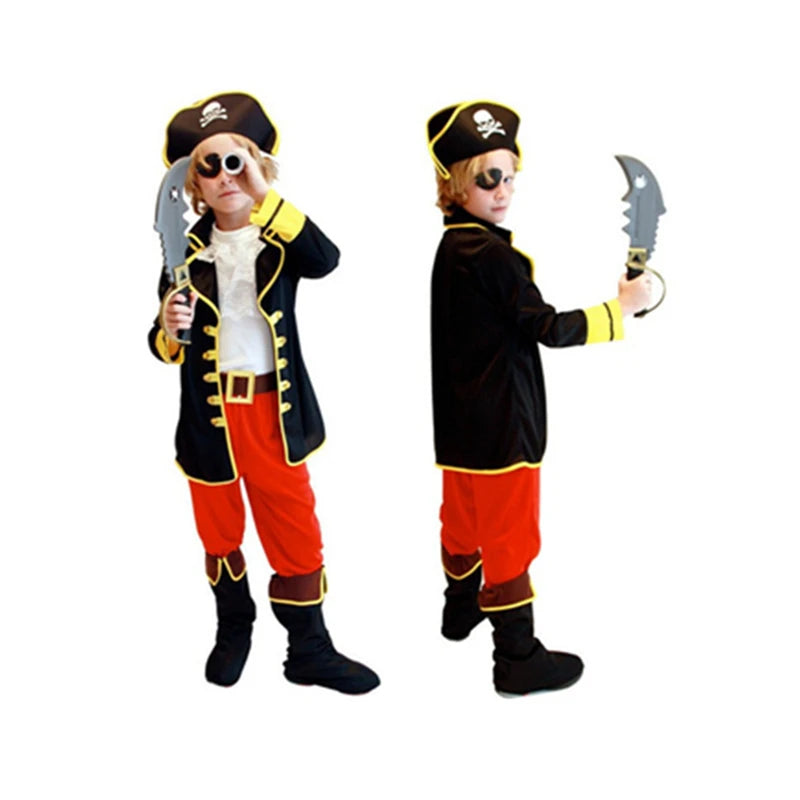 Halloween Kids Pirate Costume – Boys’ Fantasia Infantil Cosplay Outfit for Children