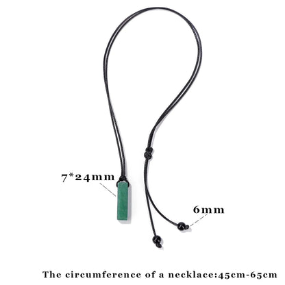 Men's Vintage Rectangle Obsidian Pendant Necklace – Natural Tiger Eye & Labradorite Gem, Leather Rope Braid Healing Jewelry