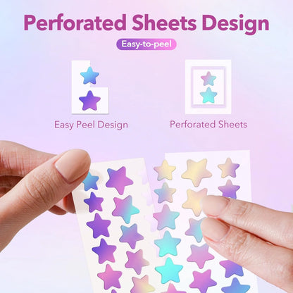 1680-Count Star-Shaped Pimple Patches - Multicolor Acne and Blemish Cover Stickers for Daily Facial Skincare