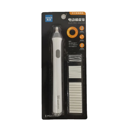 Electric Eraser Kit – Thick & Thin Replaceable Rubber Tips, Low Crumb Precision Erasing Korean School Supplies