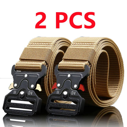 2PCS Men's Tactical Belts – Durable Adjustable Outdoor Hunting & Sports Belt