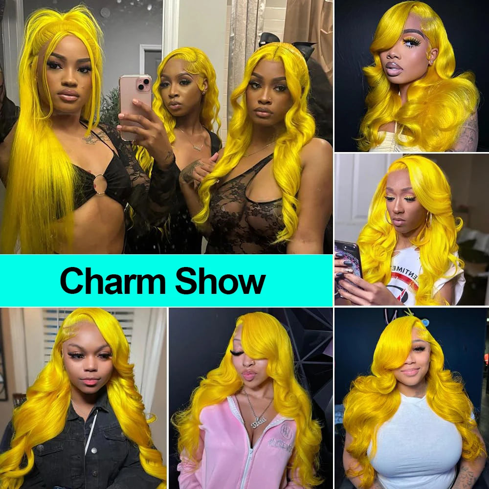 Light Yellow 613 HD Lace Frontal Wig – 13x6 Transparent Lace, Body Wave 200% Density Human Hair Wig for Women