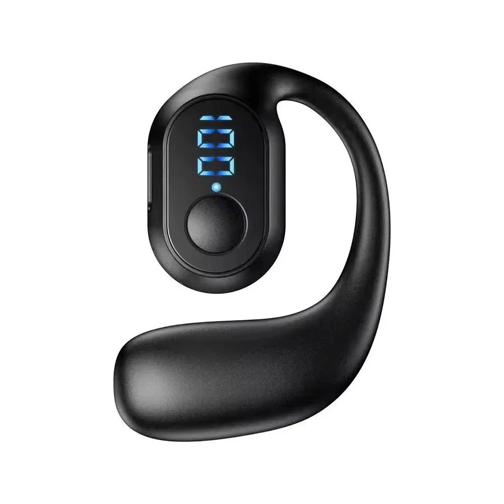 Bluetooth 5.4 Wireless Ear Hook Headphones - LED HiFi Stereo Earbuds with Noise Reduction & Waterproof Design