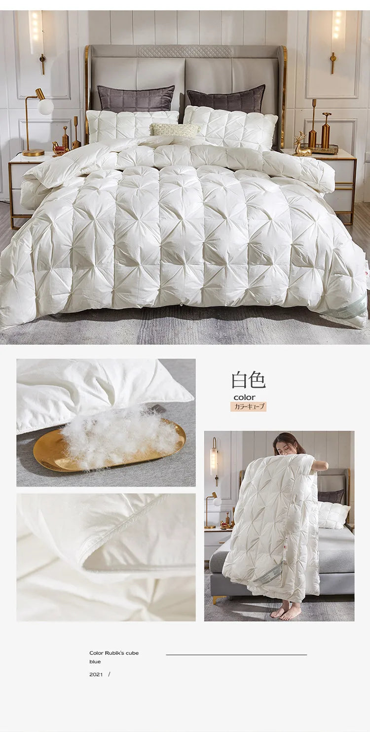 95% White Goose Down Duvet – Five-Star Hotel Quality, Warm Double or Single Goose Down Comforter