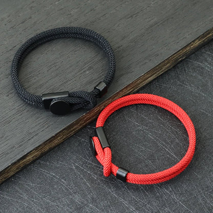 Men’s Double Layer Rope Bracelet – 4mm Nylon Cord Lucky Red Thread Pulsera, 3 Sizes Gift for Him
