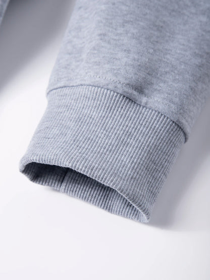 Men’s Crew Neck Sweatshirt — Solid Color Casual Long Sleeve Pullover for Spring Outdoor Sportswear