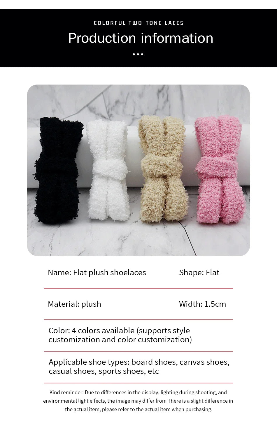 Fuzzy Shoelaces 15mm — Soft Plush Towel Laces for Fall, Winter, Halloween & Christmas Casual Sneakers