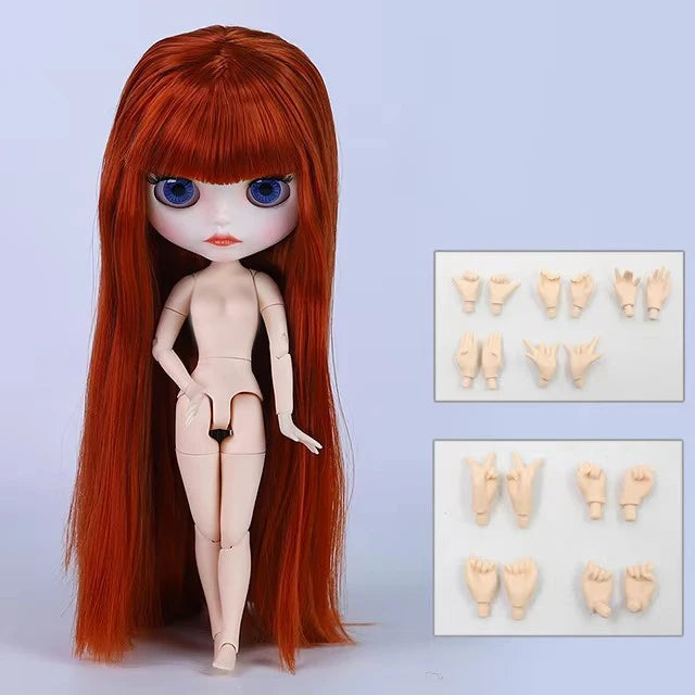 ICY DBS Blythe 1/6 BJD Doll - 30cm Jointed Body with White Skin & Shiny/Matte Face