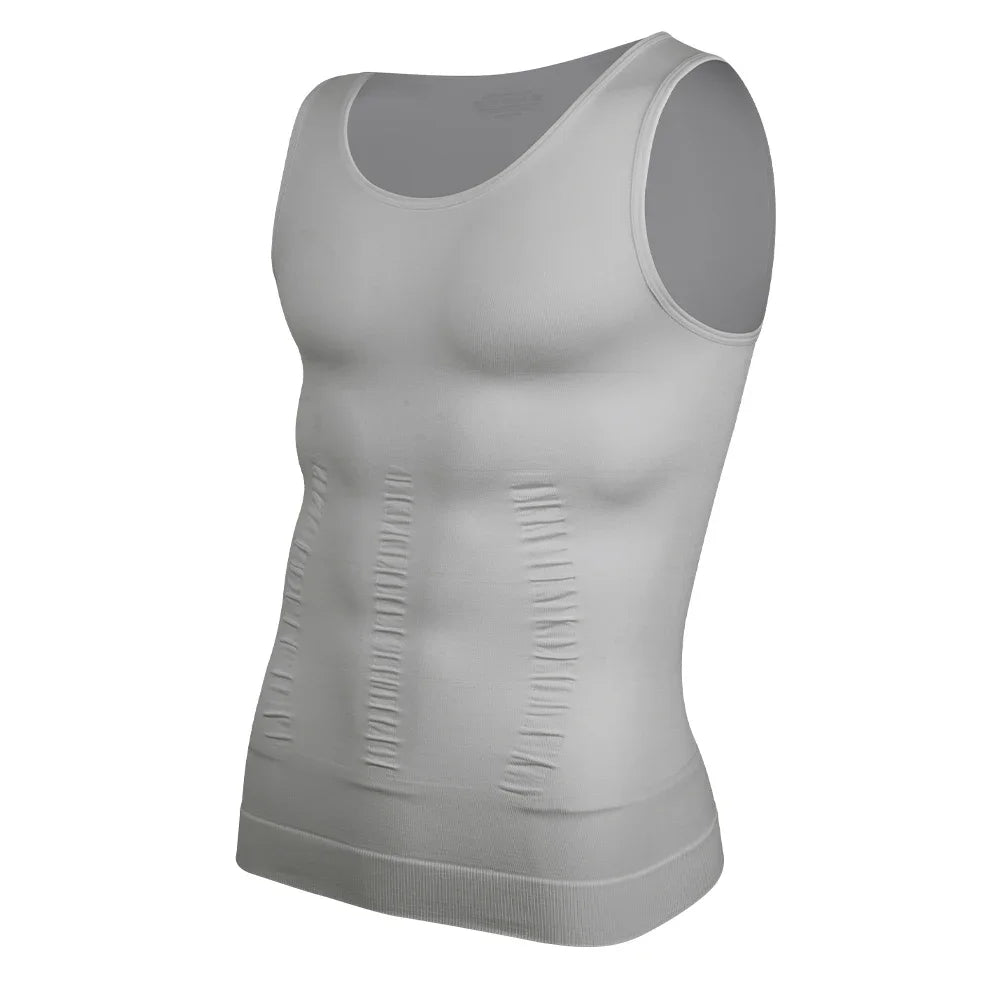 Men’s Compression Shirt Body Shaper – Slimming Vest Tight Tummy Control Tank Top Underwear for Shaping & Fitness Support