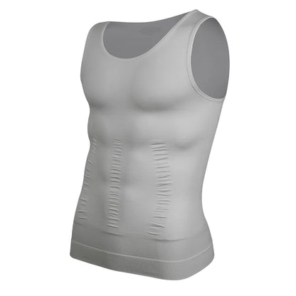 Men’s Compression Shirt Body Shaper – Slimming Vest Tight Tummy Control Tank Top Underwear for Shaping & Fitness Support