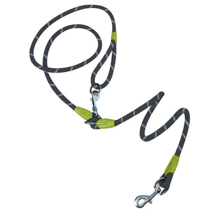 CWAYI KENNEL Reflective Nylon Dog Leashes: Hands-Free Running Traction Rope for Small to Large Dogs - Pet Chain Leads
