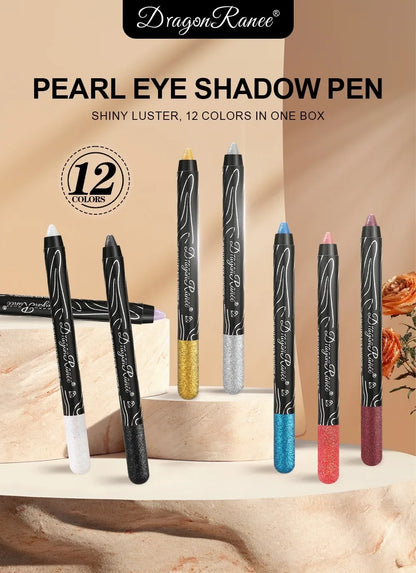 Shiny Pearlescent Highlighter Eyeshadow Pencil – Waterproof Glitter Eyeliner Gel Pen for Long-Lasting Makeup