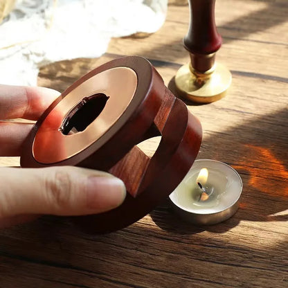 Complete Wax Seal Set - Solid Wood Wax Melting Furnace with Spoon, Bead Melting Heater, Pot, and Rod Heater