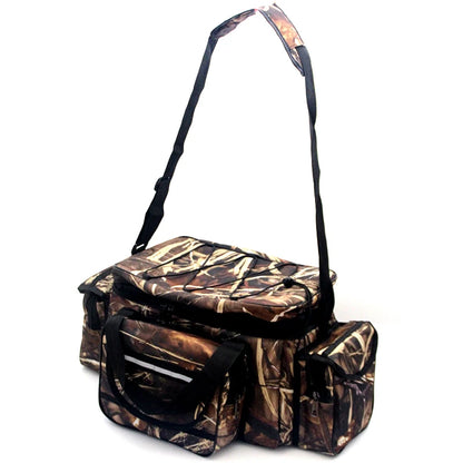 50x30x25cm Waterproof Nylon Fishing Bag – Large Capacity Multi-Purpose Two-Layer Shoulder Tackle Bag for Outdoors
