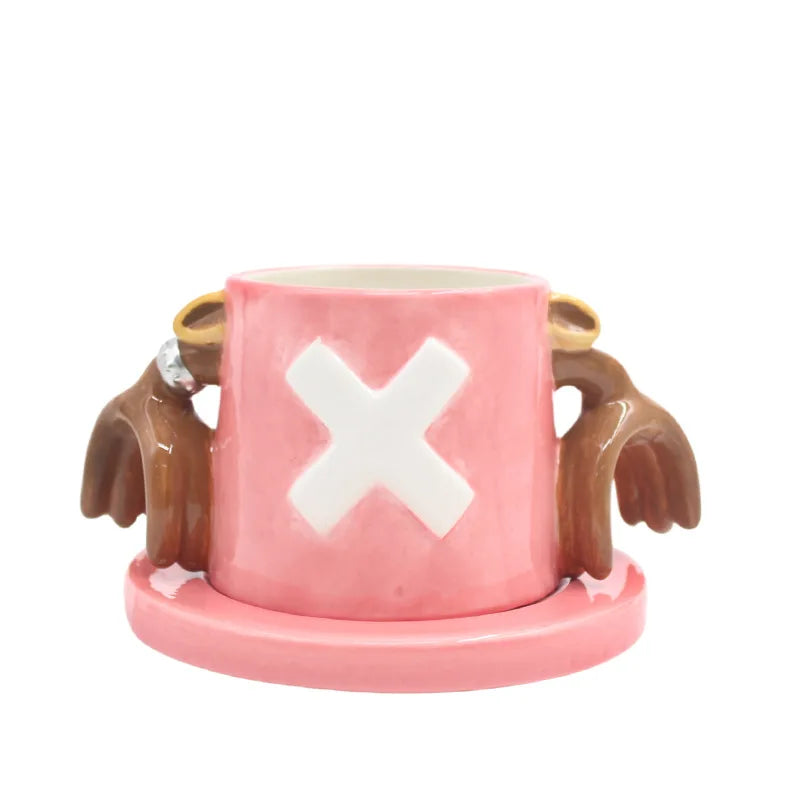 One Piece Anime Ceramic Mug — Chopper, D. Law & Three Brothers Hat Coffee Cup Christmas Gift