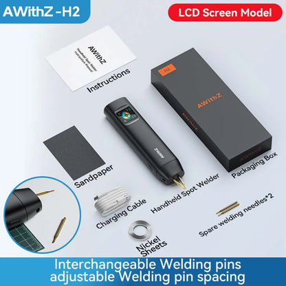 AWithZ Portable Handheld Spot Welder – DIY 90-Gear Adjustable Welding Machine for 18650 Lithium Batteries