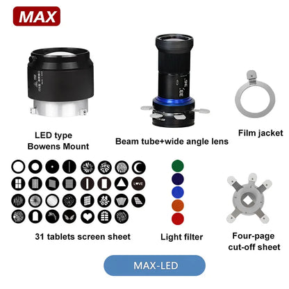 MIAOTU MG06 MAX Bowens Mount Snoot Kit - Focalize Conical Optical Condenser for Flash and Creative Shaped Light Effects