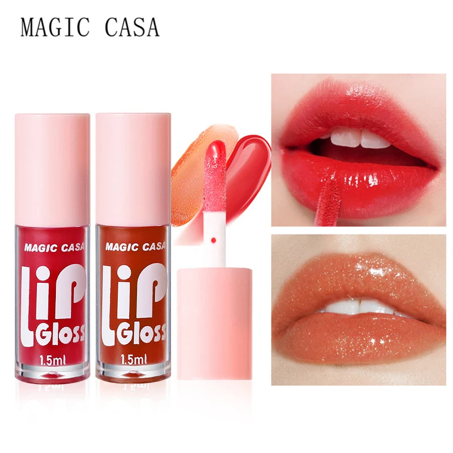 MAGIC CASA 6pcs Hydrating Jelly Lip Oil Set – Long-Lasting Moisturizing & Shimmering Liquid Lip Hydration