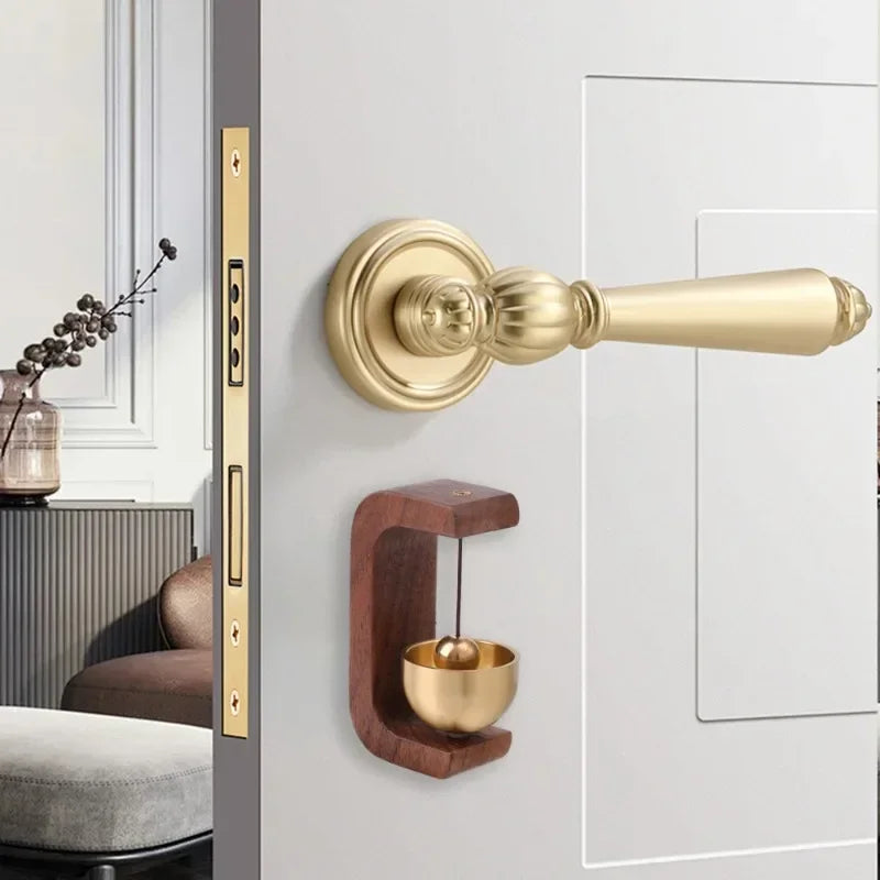 Wireless Doorbell with Solid Wooden Design - Magnetic Brass Wind Chimes, Jingle Bell Pendant for Entrance & Home Decor
