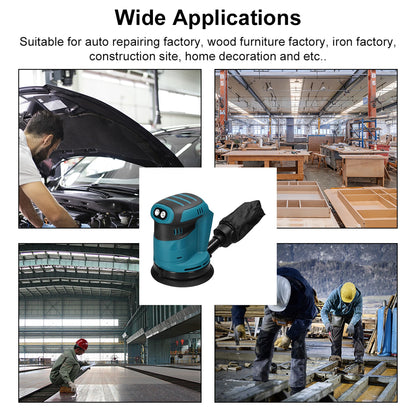 125mm 90W Brushless Cordless Orbital Sander - Electric Polisher for Wood, Metal Grinding & Polishing