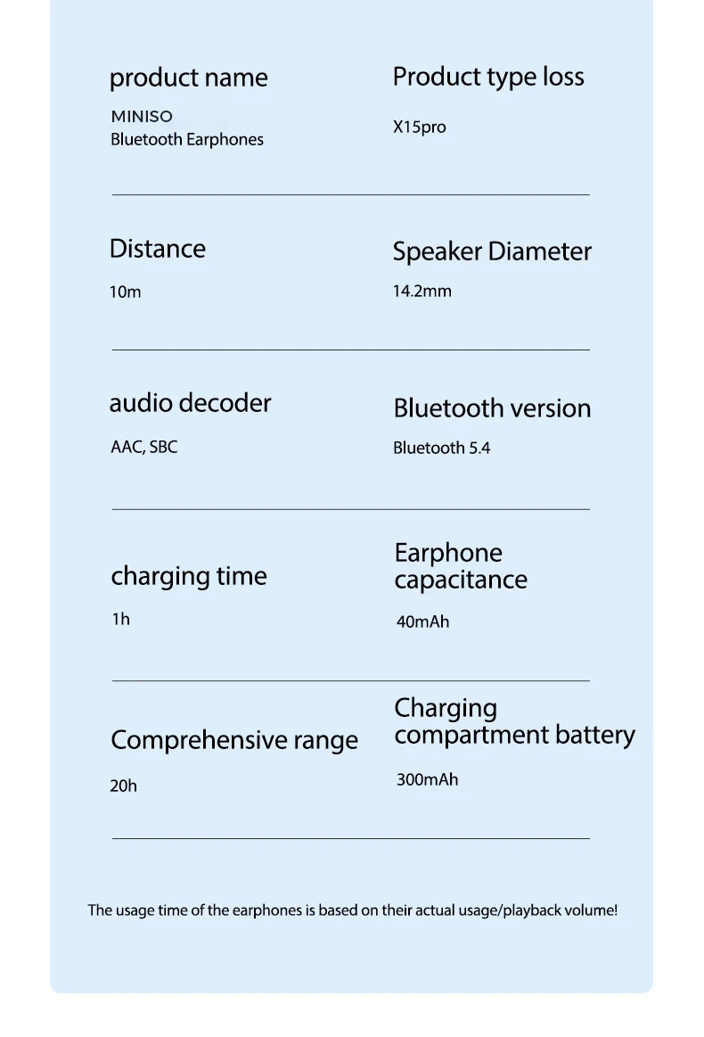 MINISO X15Pro Translator Bluetooth Earphones — Wireless Headset for Travel & Office, 5.4 AI Translation, ASMR App Compatible